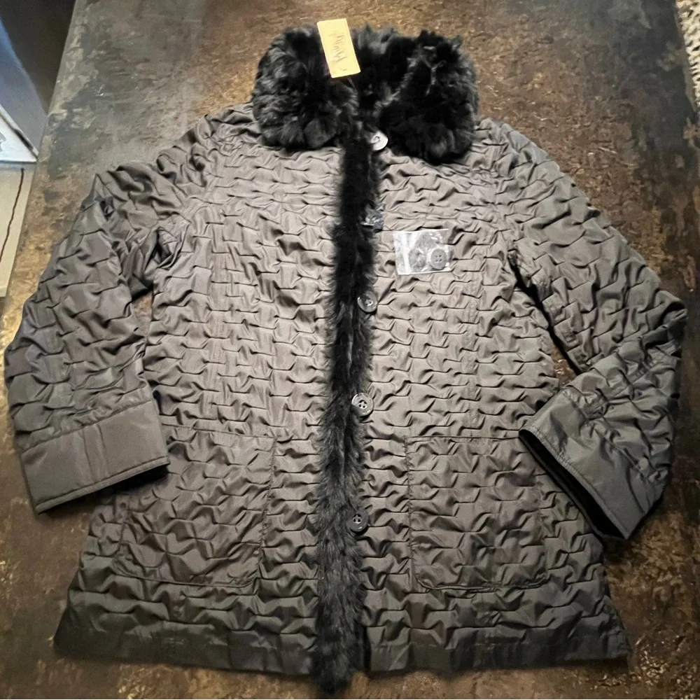 NWT Mavericks Reversible Lightweight Rabbit Sable Coat, S - Picture 9 of 13